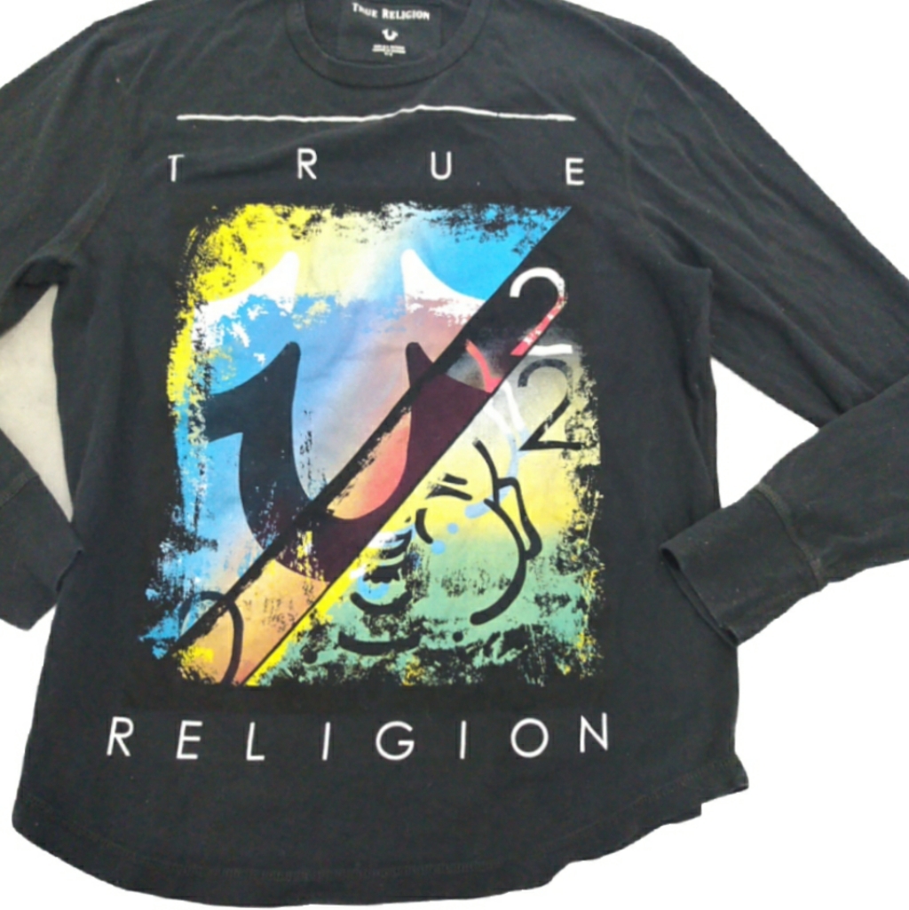 True Religion Black Long Sleeve Tee Size M